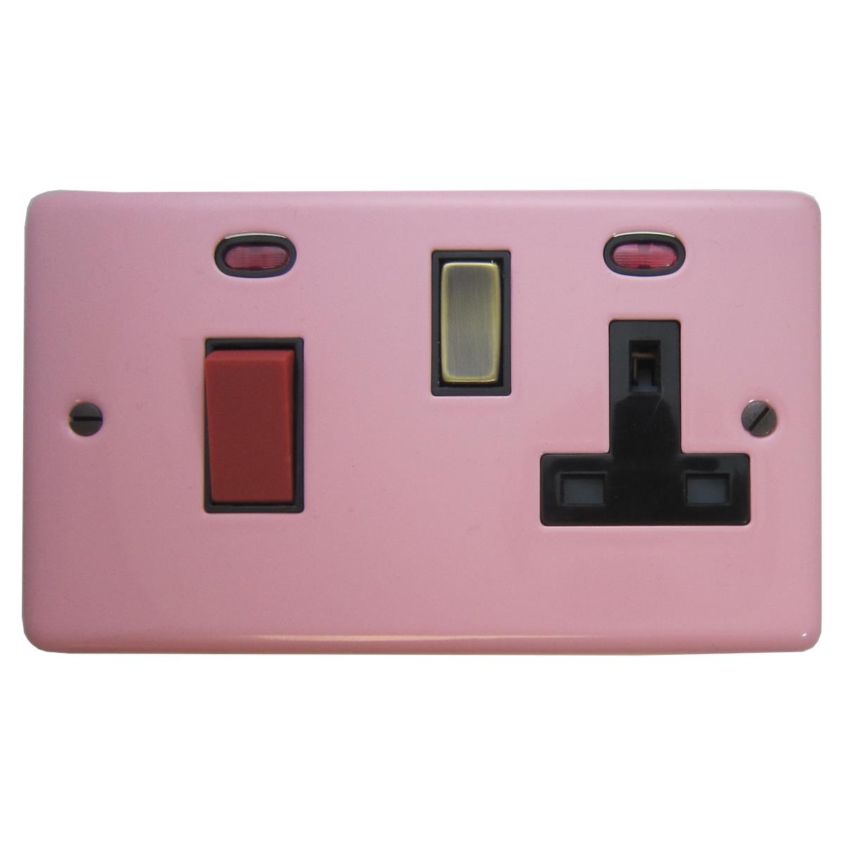 Contour Gloss Pink Cooker Switch (Antique Brass Switch)