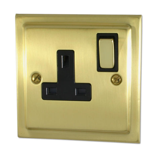 Trimline Satin Brass 1 Gang Socket