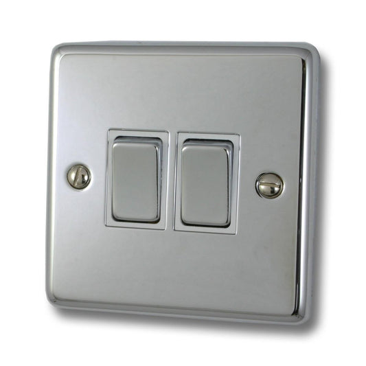 Contour Polished Chrome 2 Gang 2 Way Switch