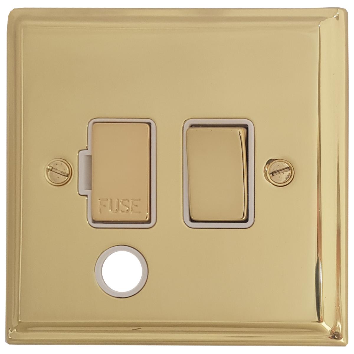 Deco Polished Brass Switch Fused Spur & Flex Outlet