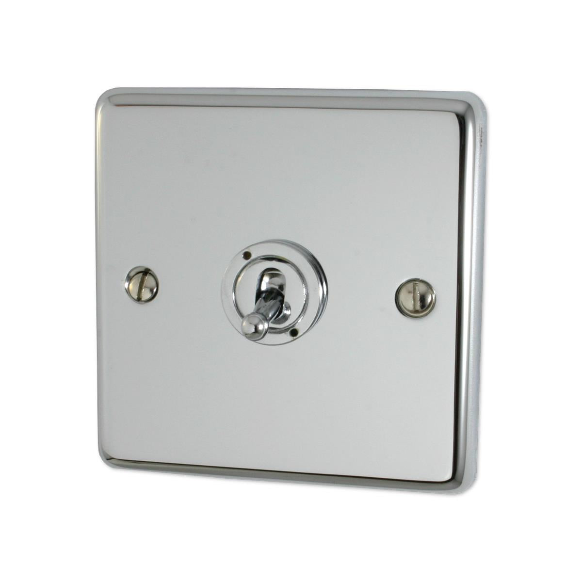 Contour Polished Chrome 1 Gang Grid Toggle Plate