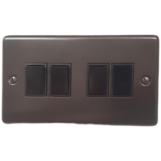 Contour Black Bronze 4 Gang 2 Way Switch