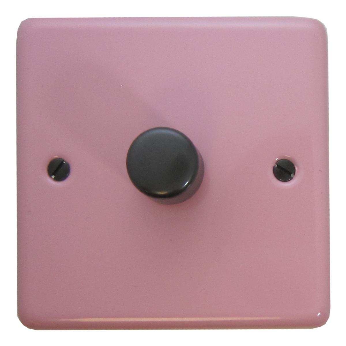 Contour Gloss Pink 1 Gang LED Dimmer (Black Nickel Cap)