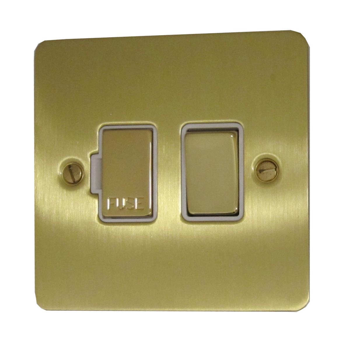 Flat Satin Brass Switch Fused Spur