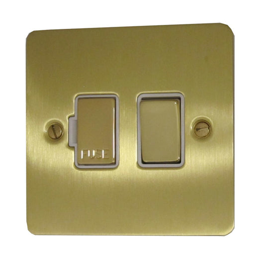 Flat Satin Brass Switch Fused Spur