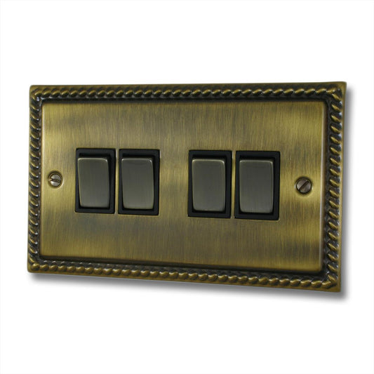 Monarch Antique Brass 4 Gang Switch (Brass Switches)