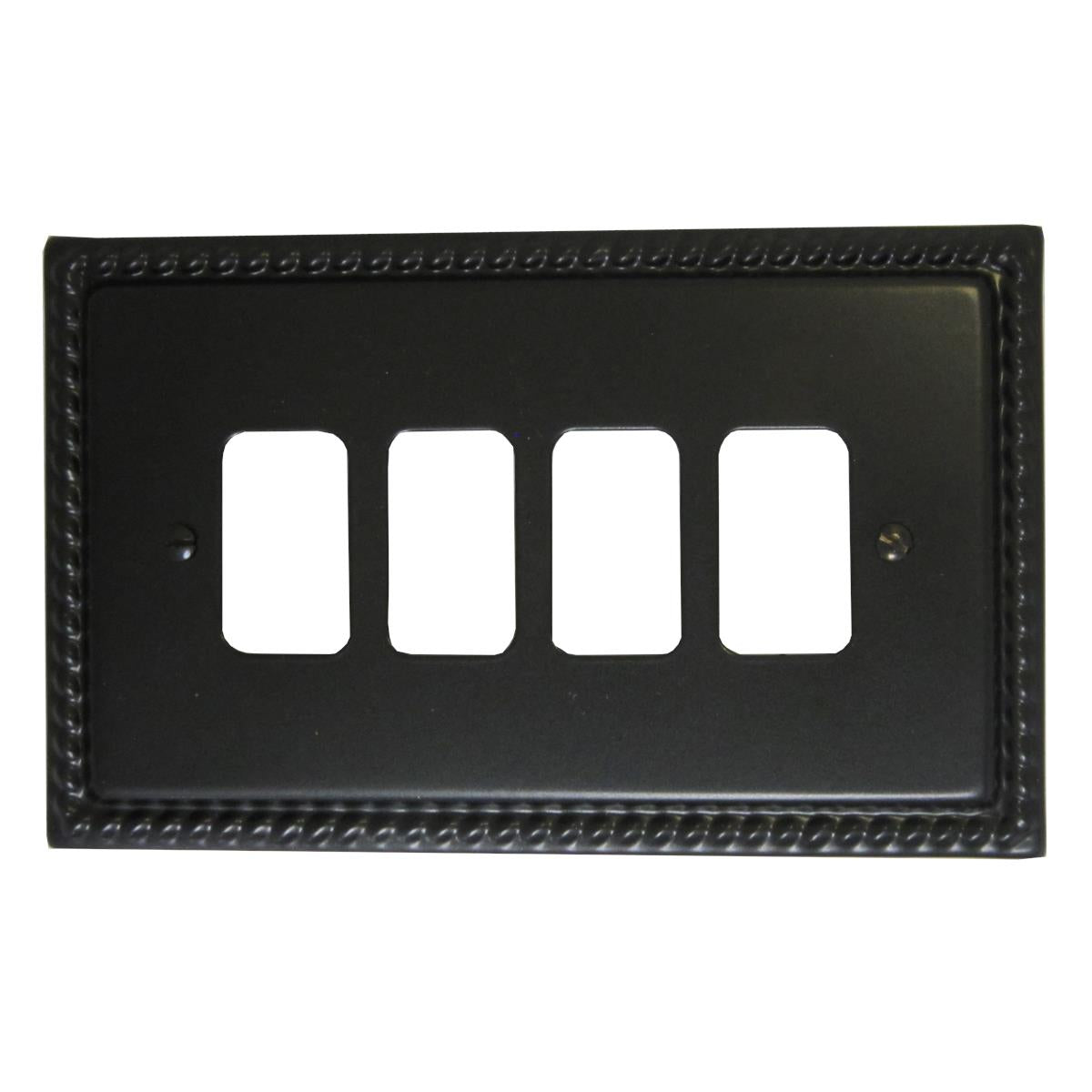 Monarch Flat Black 4 Gang Grid Plate