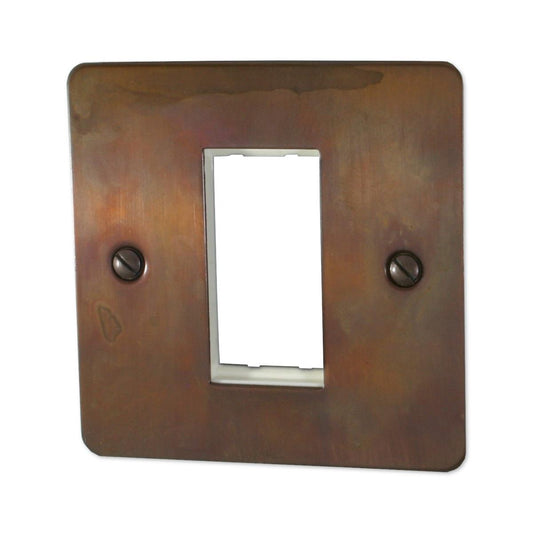 Flat Tarnished Copper 1 Gang 1 Module Data Plate