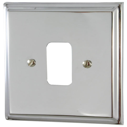 Deco Polished Chrome 1 Gang Grid Plate