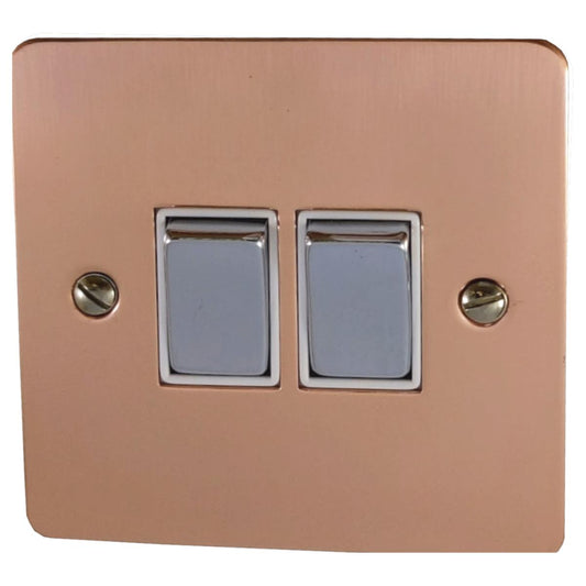 Flat Bright Copper 2 Gang 2 Way Switch