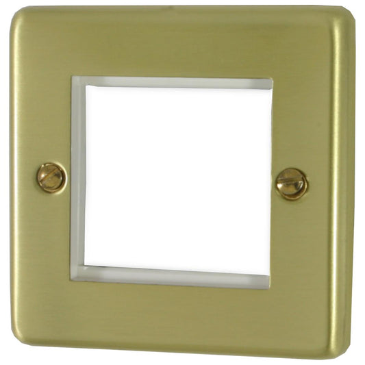 Contour Satin Brass 1 Gang 2 Mod Plate & Frame