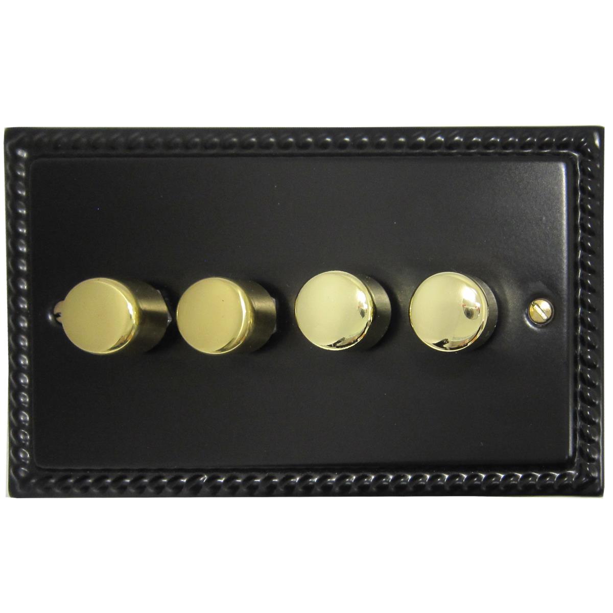 Monarch Flat Black 4 Gang LED Dimmer