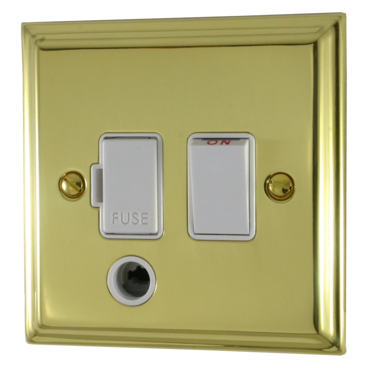 Deco Polished Brass Switch Fused Spur F/O