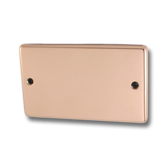 Contour Bright Copper 2 Gang Blank Plate