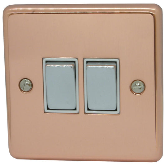 Contour Bright Copper 2 Gang 2 Way Switch