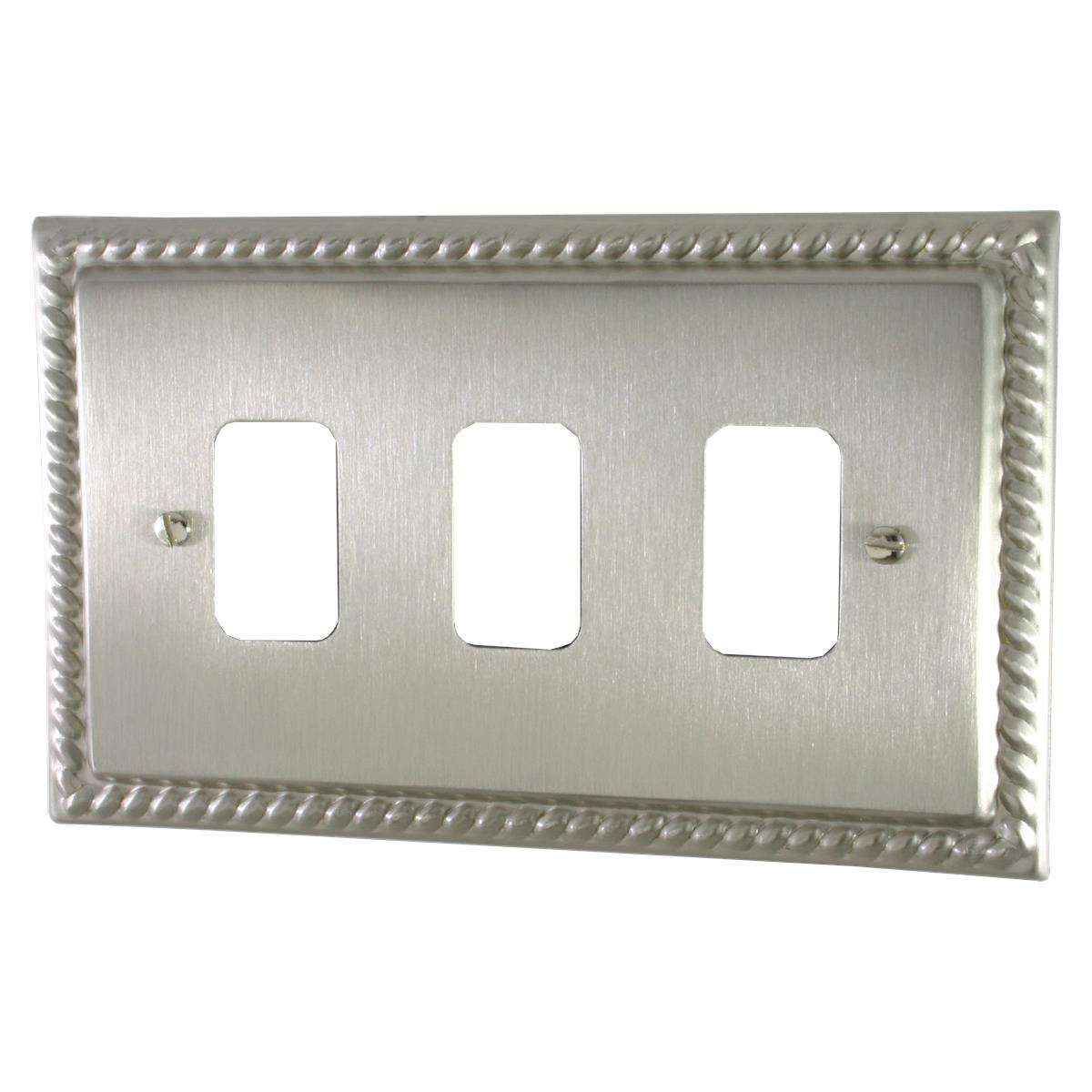 Monarch Satin Nickel 3 Gang Grid Plate