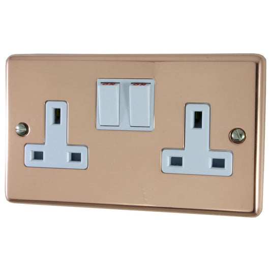 Contour Bright Copper 2 Gang Socket