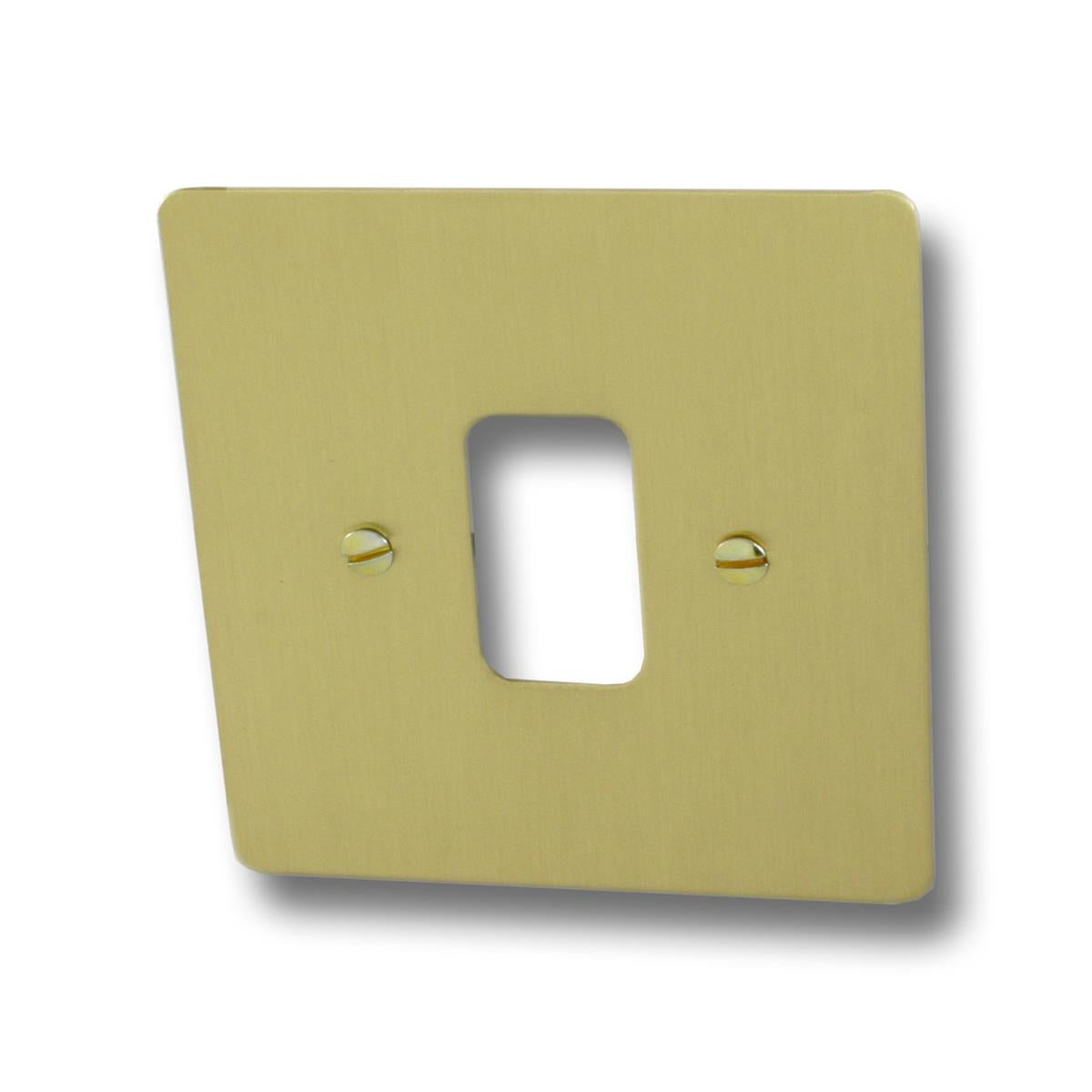 Flat Satin Brass 1 Gang Grid Plate