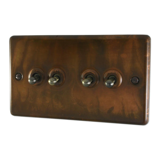 Contour Tarnished Copper 4 Gang Toggle