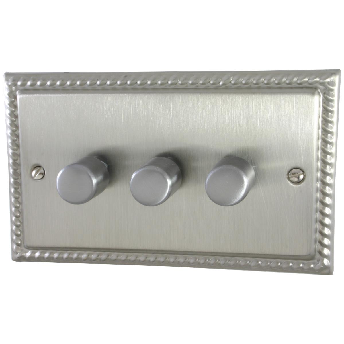 Monarch Satin Nickel 3 Gang LED Dimmer