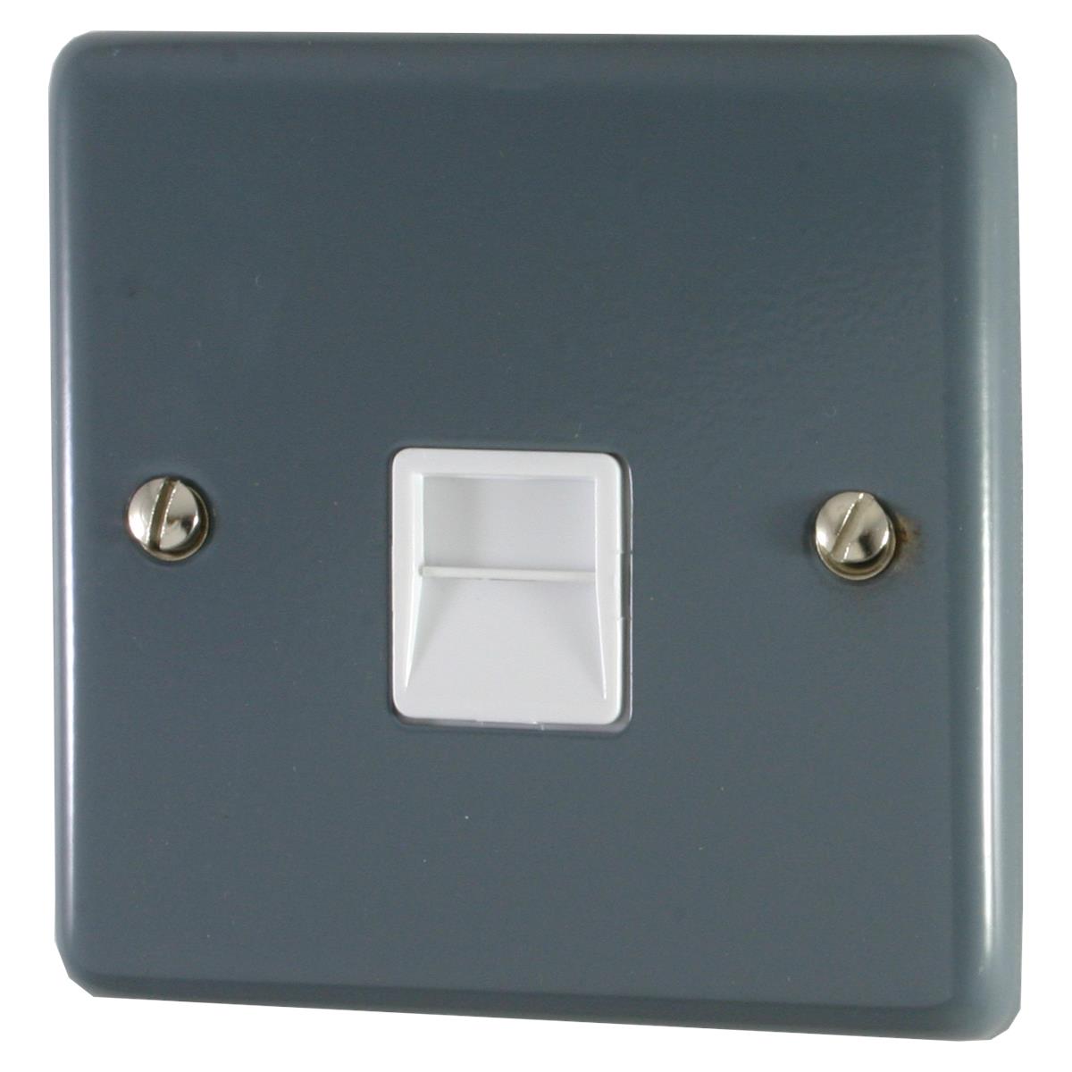 Contour Dark Grey Telephone Primary Socket (White Insert)