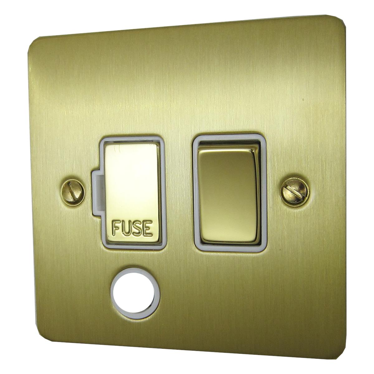 Flat Satin Brass Switch Fused Spur & F/O