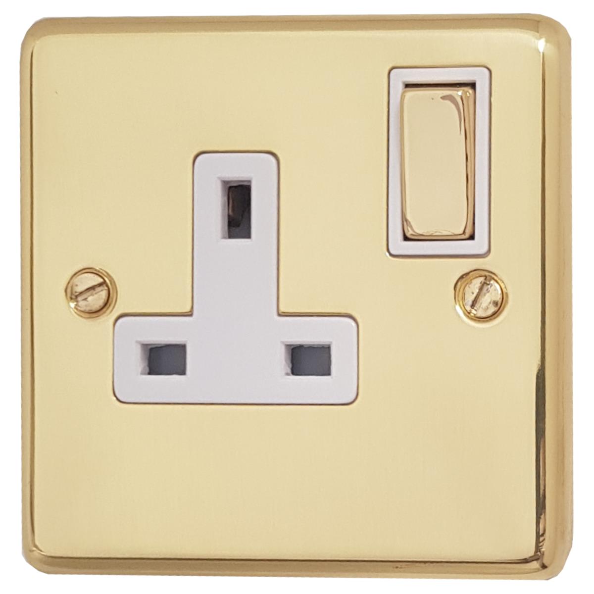 Contour Polished Brass 1 Gang Switched Socket