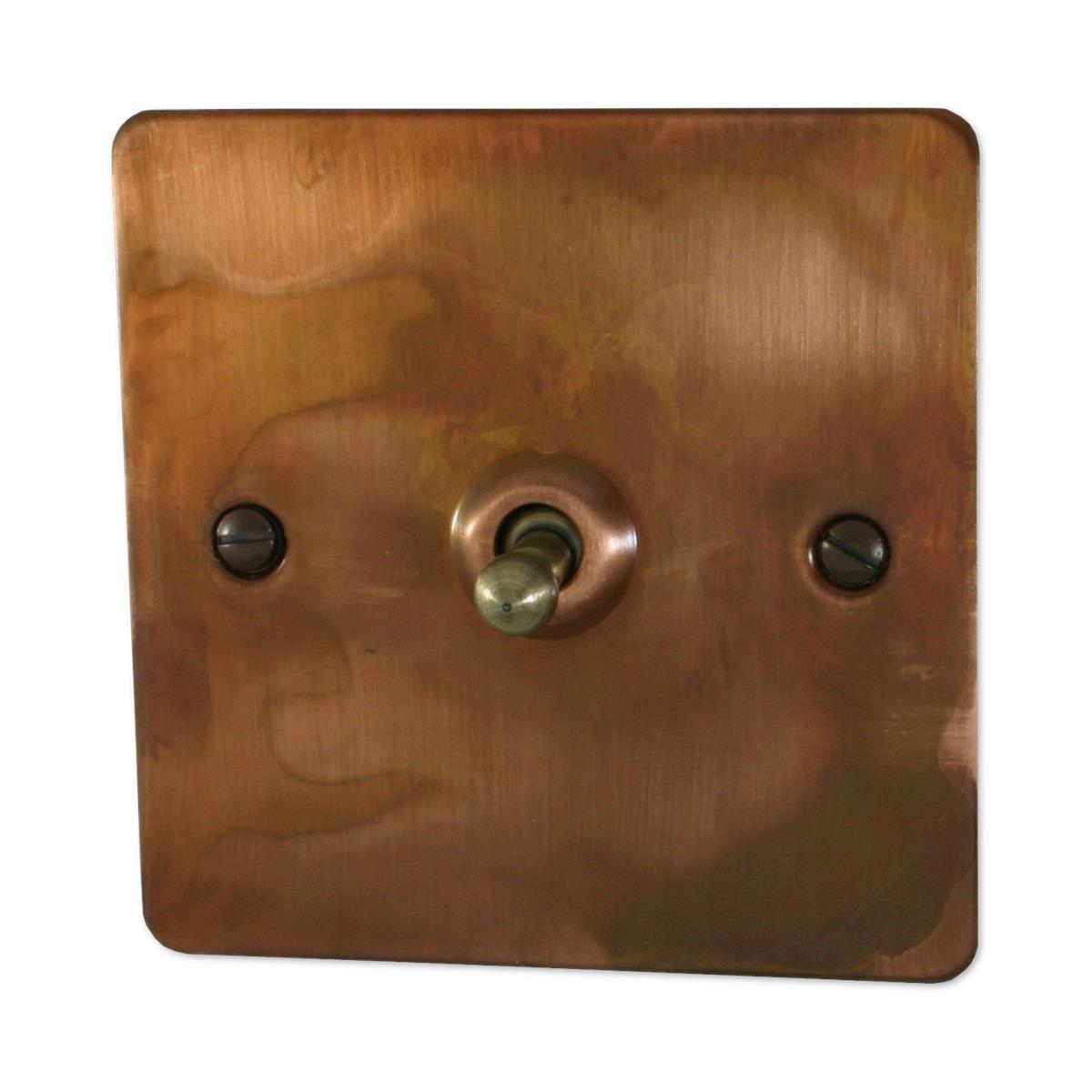 Flat Tarnished Copper 1 Gang 2 Way Toggle