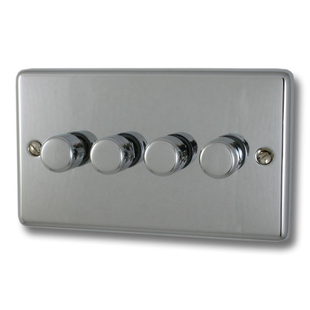 Contour Polished Chrome 4 Gang LED Dimmer