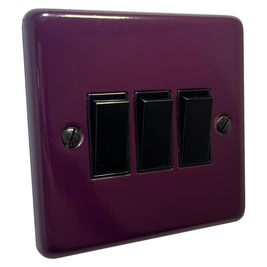 Contour Purple 3 Gang Switch