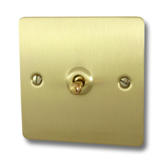 Flat Satin Brass 1 Gang Toggle