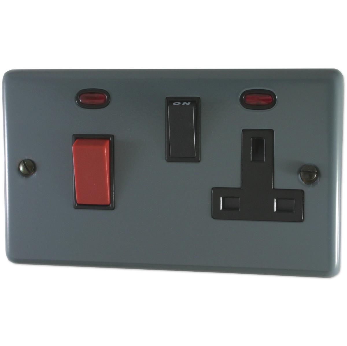 Contour Dark Grey Cooker Socket