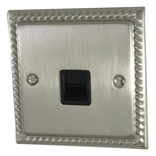 Monarch Satin Nickel Telephone Primary Socket (Black Insert)