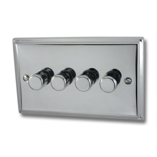 Deco Polished Chrome 4 Gang 400W Dimmer