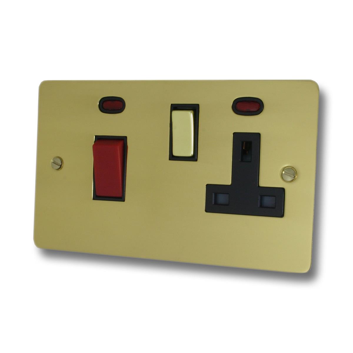 Flat Polished Brass Cooker Socket