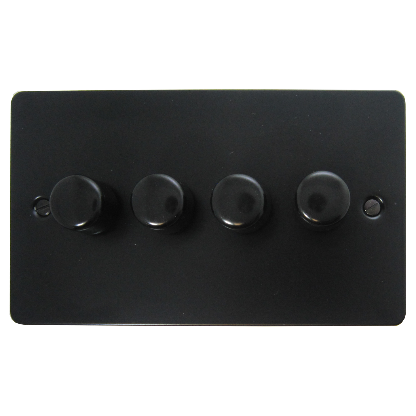 Flat Black 3 Gang LED Dimmer (Black Caps)