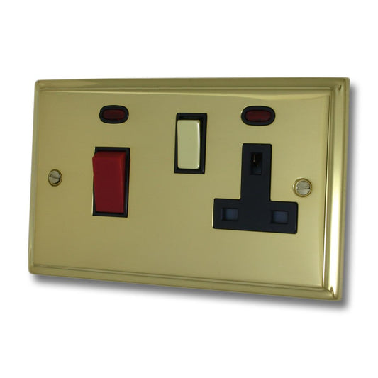 Deco Polished Brass 45 Amp Dp Switch & 13 A Socket