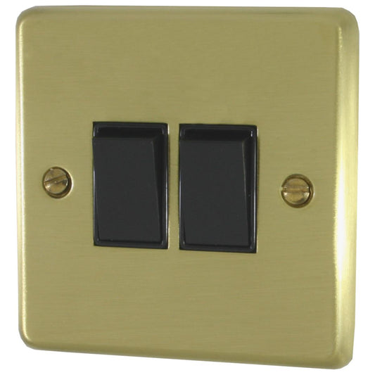 Contour Satin Brass 2 Gang 2 Way Switch