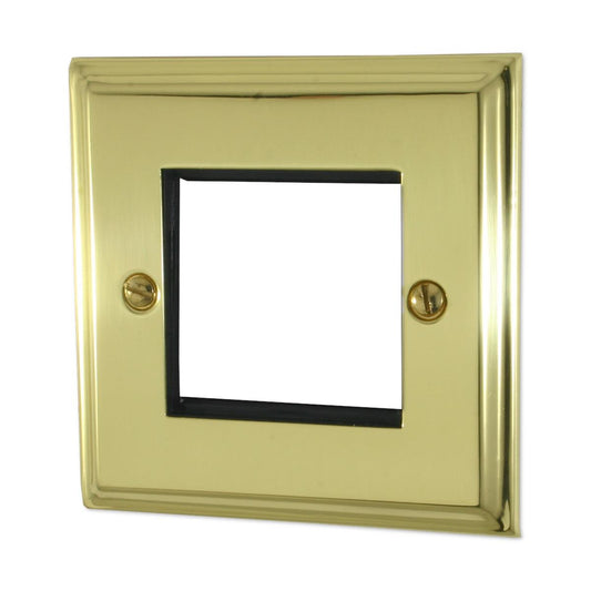 Deco Polished Brass 2 Gang Mod Plate