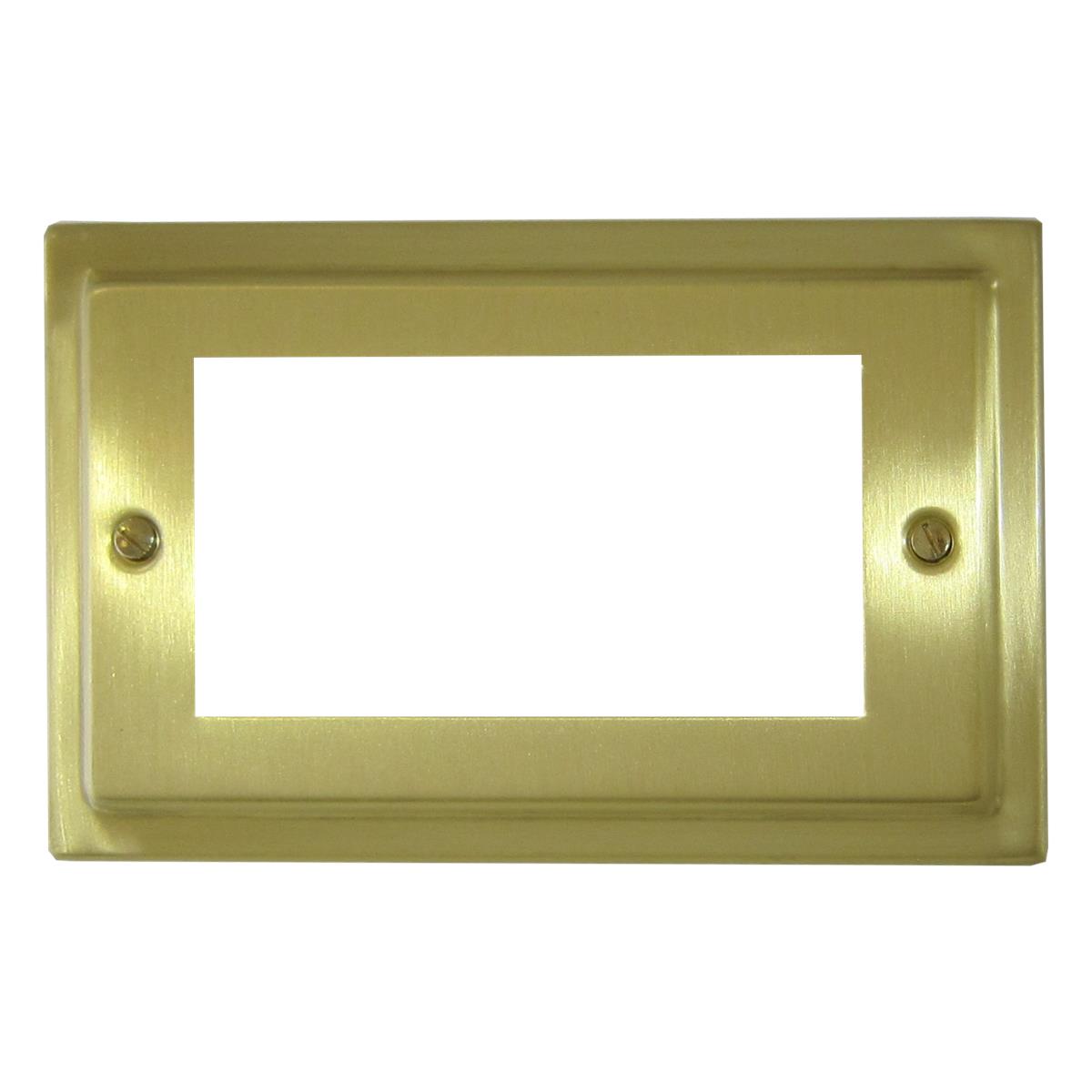 Trimline Satin Brass 4 Gang Mod Plate & Frame