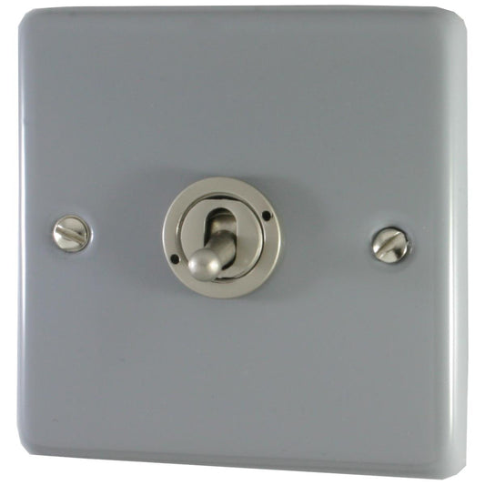 Contour Light Grey 1 Gang Grid Toggle Plate