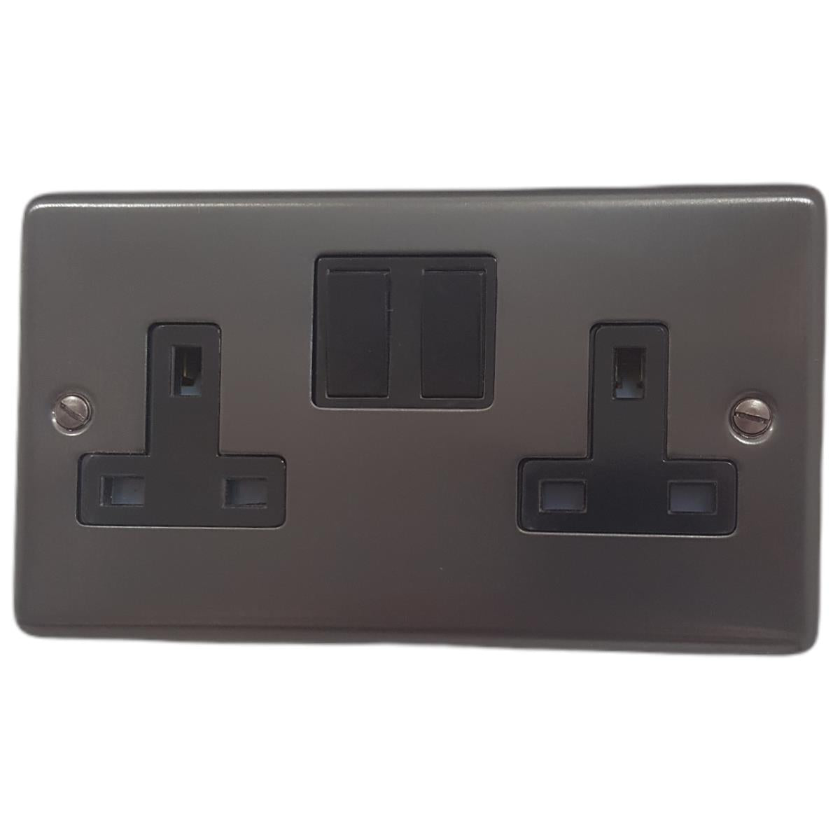 Contour  Black Bronze  2 Gang Socket