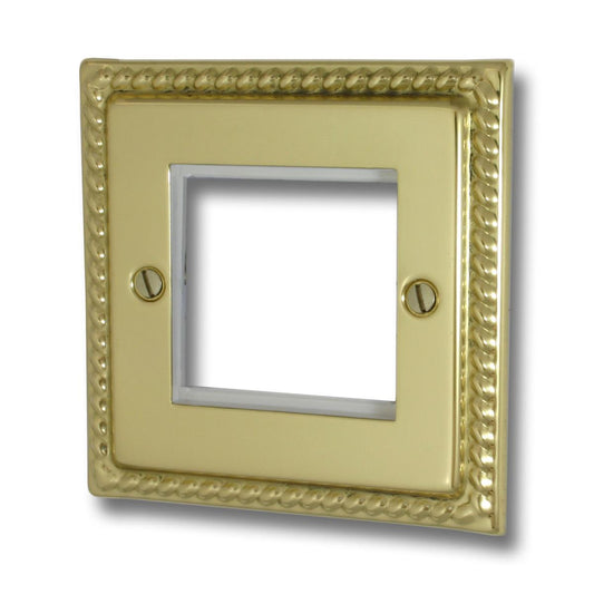 Monarch Polished Brass 1 Gang 2 Mod Plate& Frame