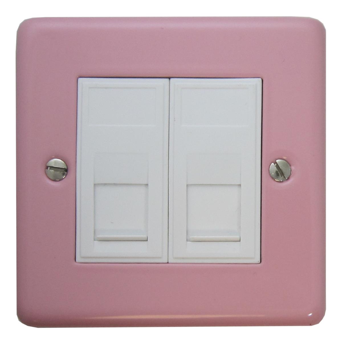 Contour Pink 2 Gang Rj45