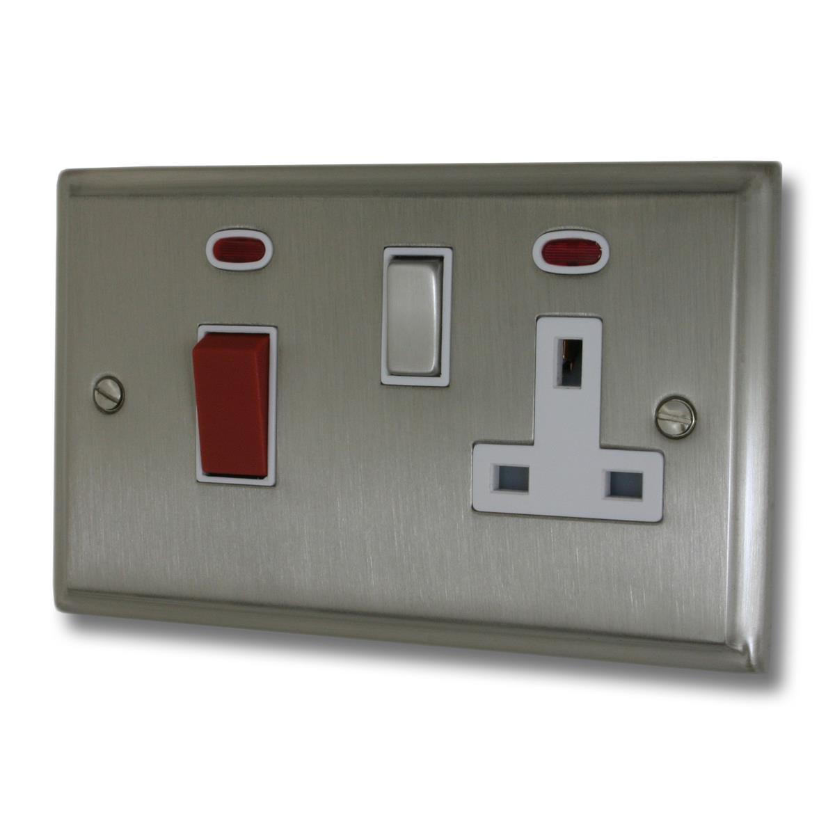 Deco Satin Nickel 45 Amp Switch & Socket