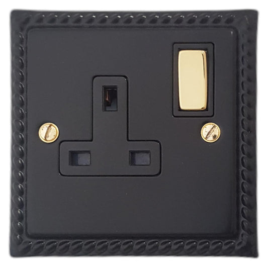 Monarch Flat Black 1 Gang Socket