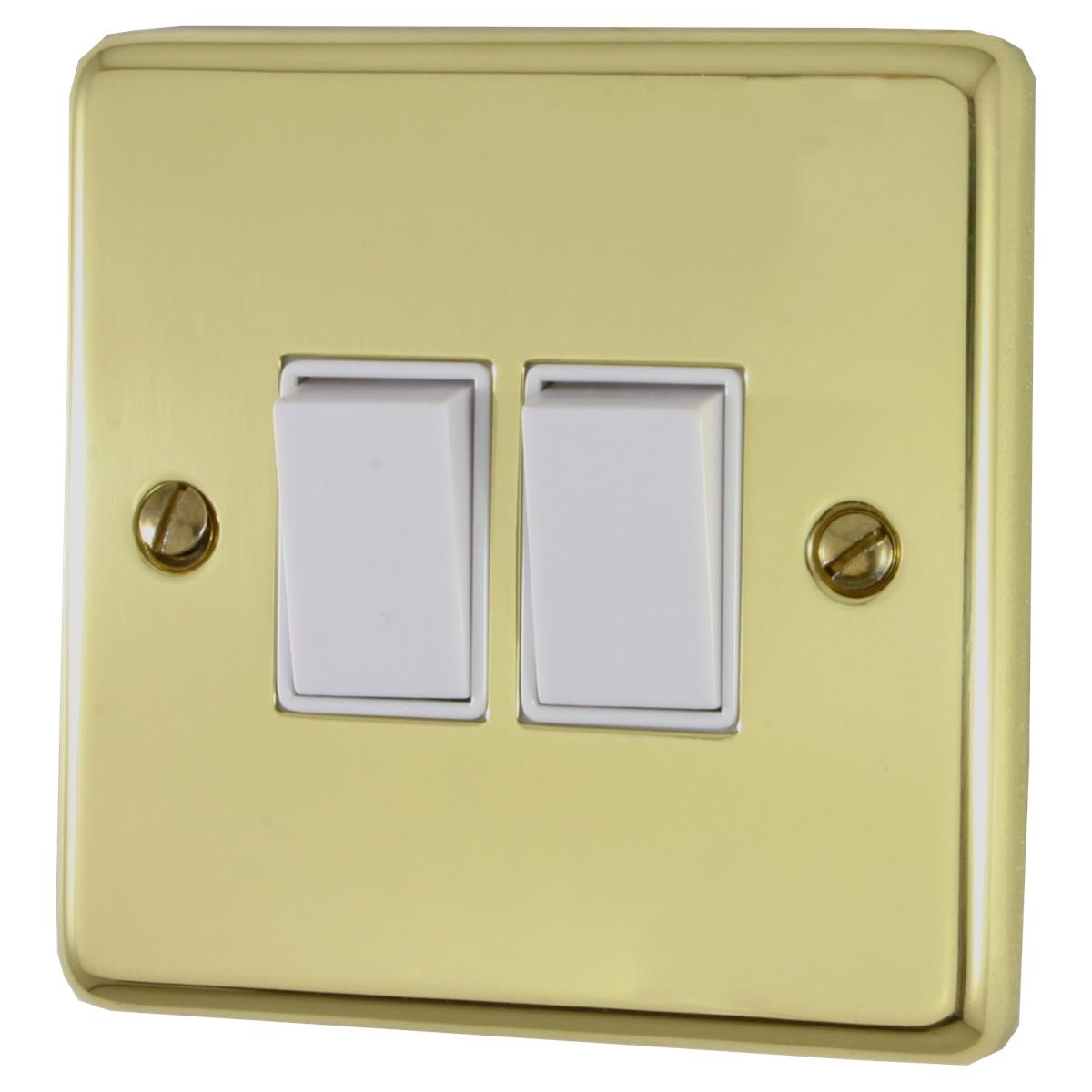 Contour Polished Brass 2 Gang 2 Way Switch