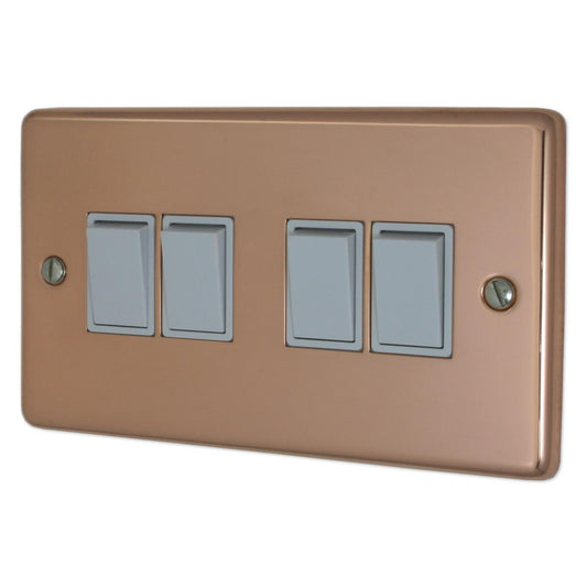Contour Bright Copper 4 Gang Switch