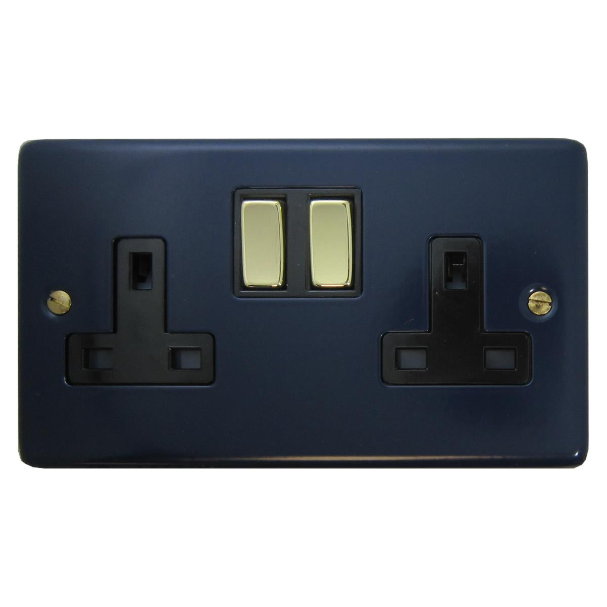 Contour  Blue  2 Gang Socket