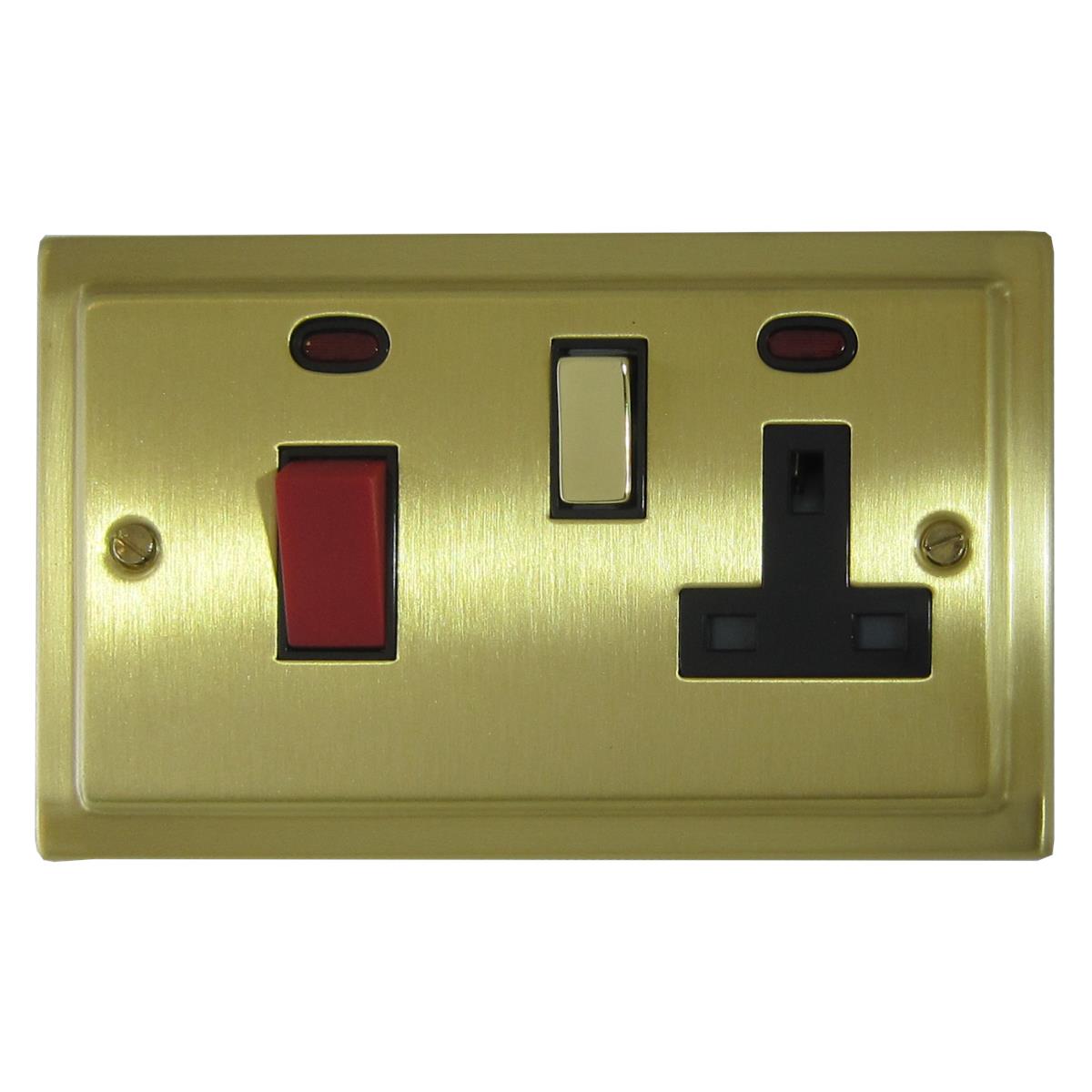 Trimline Satin Brass Cooker Socket